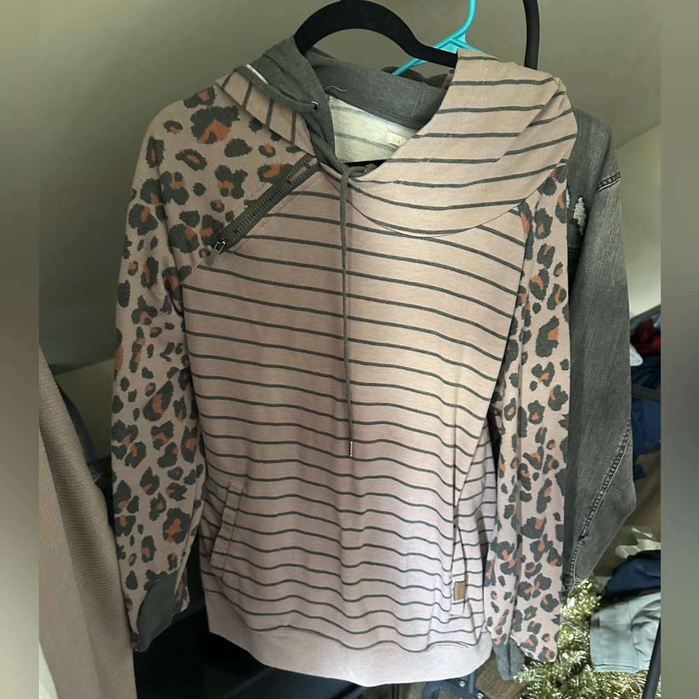 Striped & leopard print Maurice’s Hoodie
